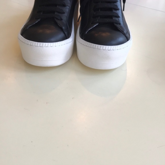 Barney’s Black leather wedge sneakers size 36 - Picture 5 of 8